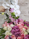 Corazón de Rosas y Orquídeas