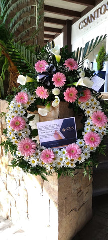 Corona fina con gerberas