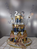 Pastel cervecero con snacks
