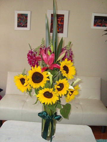 Girasoles y Fucsias