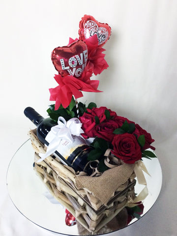 Caja Amorosa de Rosas y Vino