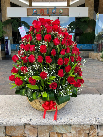 Cesta Conquistar en Rosas Rojas