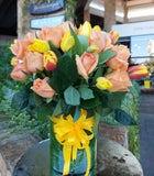 Cilindro de  Tulipanes y Rosas