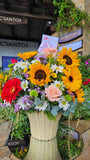 Cesta de Girasoles, gerberas y Rosas Abuelita