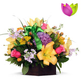 Caja de Lirios y Hortensias