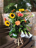 Felicitación con Girasoles y Gerberas