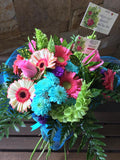 Ramo de Gerberas y Celestes